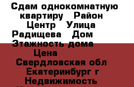 Сдам однокомнатную квартиру › Район ­ Центр › Улица ­ Радищева › Дом ­ 31 › Этажность дома ­ 16 › Цена ­ 11 500 - Свердловская обл., Екатеринбург г. Недвижимость » Квартиры аренда   